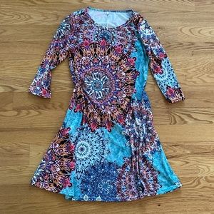 Moskill Women's NWOT Fun Print Swing T-Shirt Dress (S)